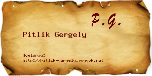 Pitlik Gergely névjegykártya